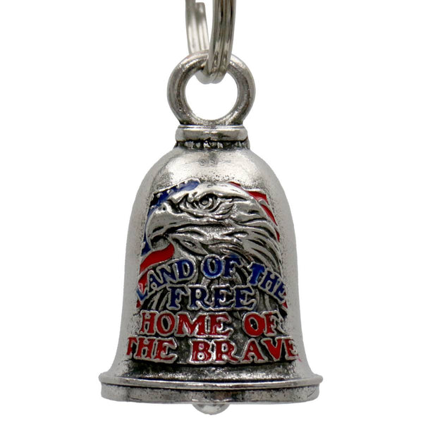 Milwaukee Leather MLB9115 Land of the Free Eagle Motorcycle Good Luck Bell w/ Key Ring-Key Chain Accessory for Bikers