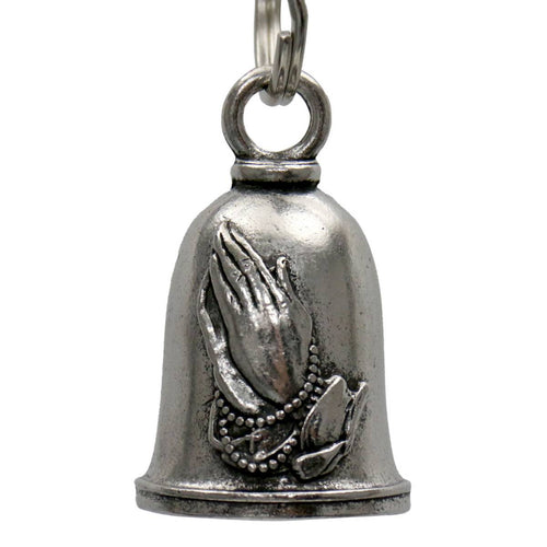 Milwaukee Leather MLB9130 Praying Hands Motorcycle Good Luck Bell w/ Key Ring-Key Chain Accessory for Bikers