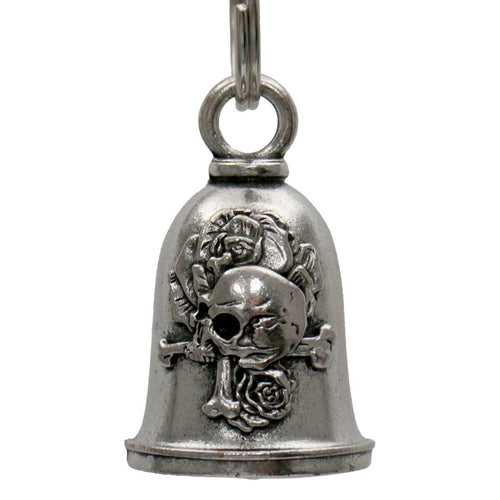 Milwaukee Leather MLB9134 Rose Skull Motorcycle Good Luck Bell w/ Key Ring-Key Chain Accessory for Bikers