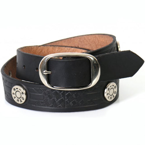 Hot Leathers BLE1007 44 Mag Studded Black Leather Belt