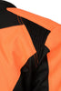 M Boss Motorcycle Apparel BOS11701 Men's High-Vis Orange Nylon Motorcycle Racer Riding Jacket with Mesh Panel Black
