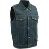 M-Boss Motorcycle Apparel BOS13006 Men’s Classic Blue Denim Biker Vest