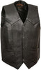 M-Boss Motorcycle Apparel BOS13514T Men’s Black Classic Western Style Conceal/Carry Biker Leather Vest in TALL SIZES