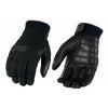 M Boss Motorcycle Apparel BOS37530 Men's Black Leather with Perforated Mesh Racing Gloves