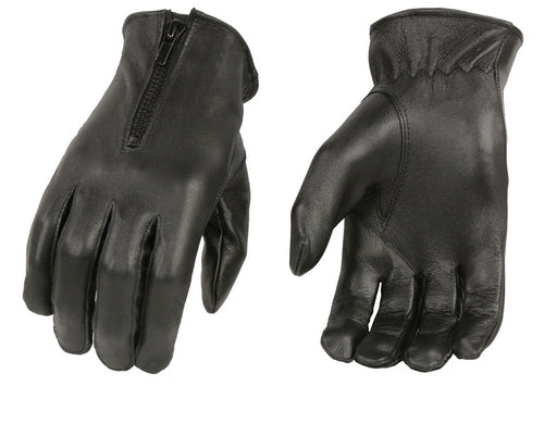 M Boss Motorcycle Apparel BOS37536 Women's Black Unlined Leather Gloves with Zipper Closure