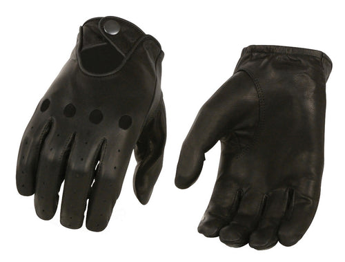 M Boss Motorcycle Apparel BOS37537 Men's Black Unlined Leather Professional Driving Gloves