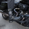Hot Leathers BTM1018 Men’s Black Tall Harness Flag Skull Boot with Round Toe