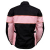 Xelement CF462 Women's 'Pinky' Black and Pink Tri-Tex Motorcycle Jacket with X-Armor Protection