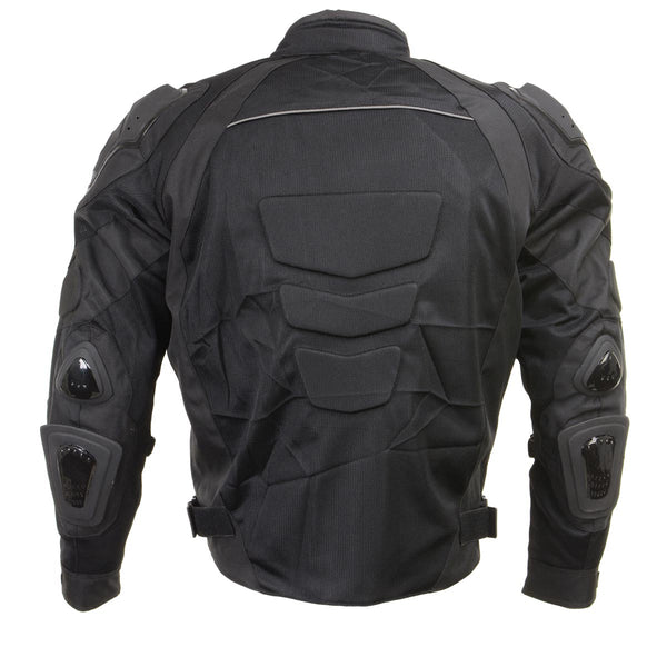 Xelement CF751 Men's Roll Out Black Tri-Tex Motorcycle Protective Riders Jacket w/ CE Armor Protection