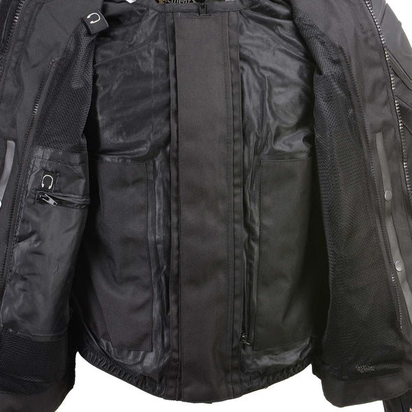 Xelement CF751 Men's Roll Out Black Tri-Tex Motorcycle Protective Riders Jacket w/ CE Armor Protection