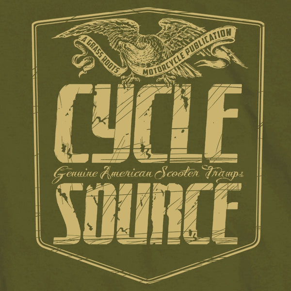 Official Cycle Source Magazine CSM1007 Men’s Eagle Military Green T-Shirt