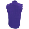Milwaukee Leather DM1006 Men's Purple Lightweight Denim Shirt with with Frayed Cut Off Sleeveless Look