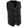 Milwaukee Leather DM1310 Men's Black Classic Denim Western Style Cowboy Biker Vest with Snap Button Closure