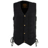 Milwaukee Leather DM1990 Men's Black 10 Pocket Side Lace Denim Vest