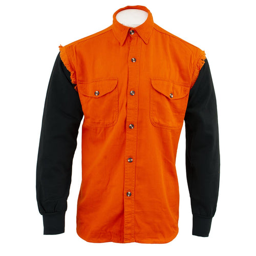 NexGen DM3333 Men's Orange with Black Long Sleeve Button Down Shirt