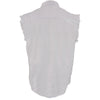 Milwaukee Leather DM4006 Men's White Denim Lightweight Shirt with Sleeveless Frayed Cut Off