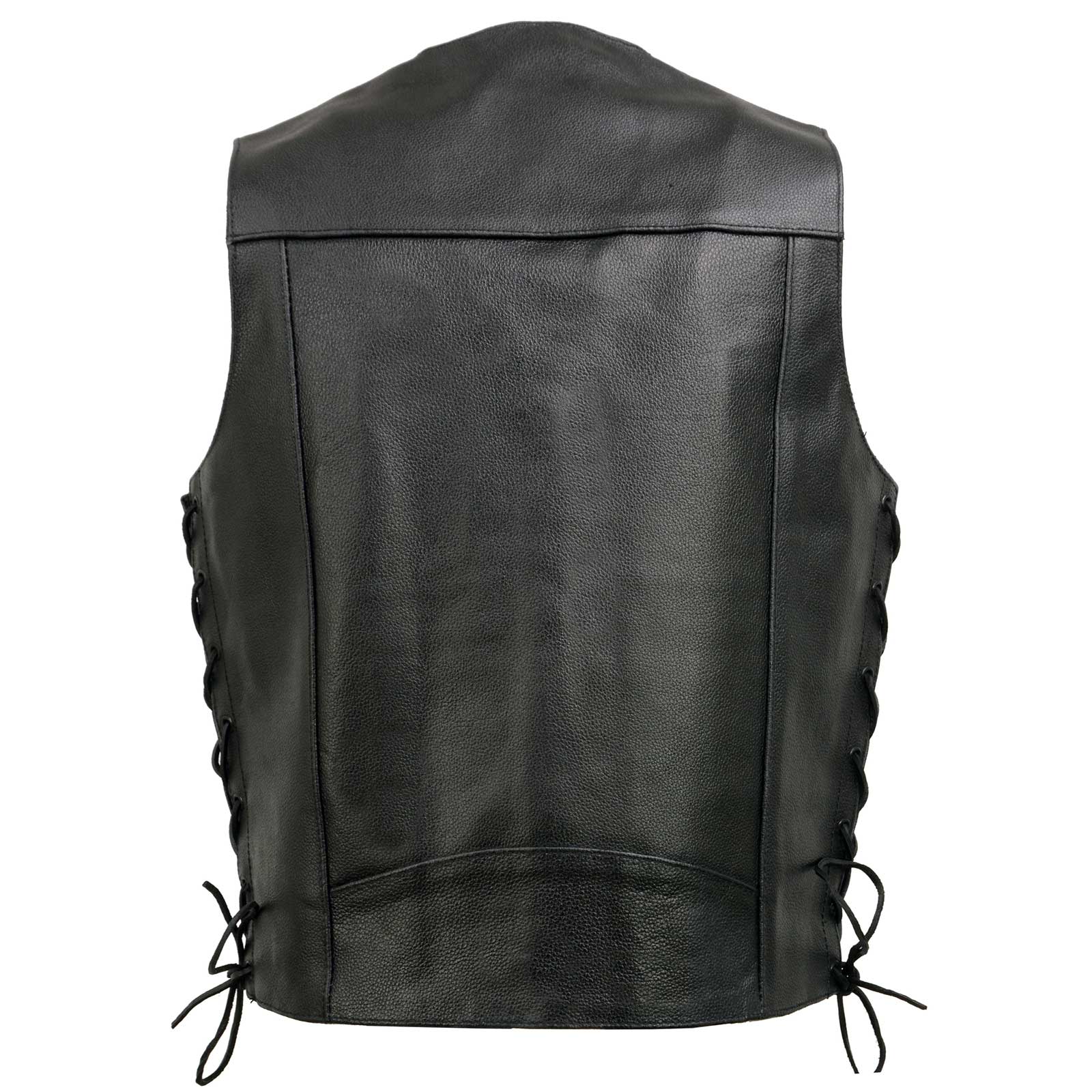 Big & Tall Leather Vest w/Side Lacing #VM605LT