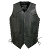 Event Leather EL5315TALL Black Motorcycle Leather Vest for Men's Tall Sizes Riding Club Adult Motorcycle Vests