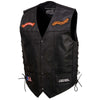 Event Leather Men’s Concealed Carry Motorcycle Vest Black with Patches ELM3930