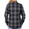 Hot Leathers FLL3001 Ladies Long Sleeve Cotton Black and Gray Flannel
