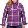 Hot Leathers FLL3010 Ladies 'Purple, White and Black' Flannel Shirt