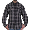 Hot Leathers FLM2001 Men's Black and Gray Long Sleeve Flannel Shirt