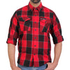 Hot Leathers FLM2019 Men's Red Black and Gray Long Sleeve Flannel Shirt