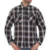 Hot Leathers FLM2023 Men's 'White and Black' Flannel Long Sleeve Shirt