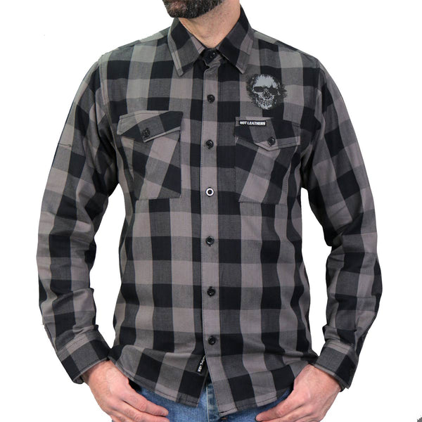 Hot Leathers FLM2101 Men's 'Grave Rub' Flannel Long Sleeve Shirt