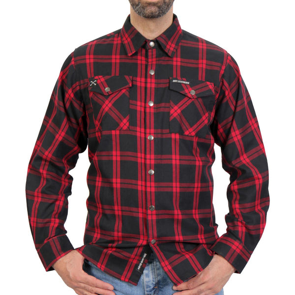 Hot Leathers FLM3001 Men's Red and Black Long Sleeve Flannel Shirt