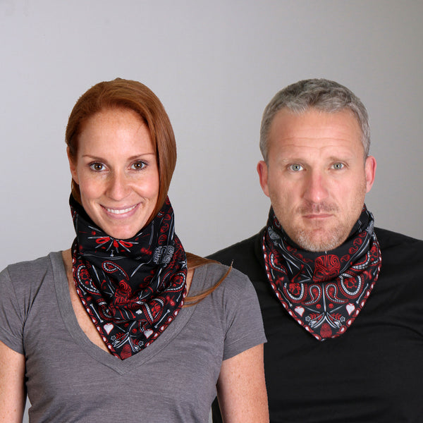 Hot Leathers FWC1004 Red Paisley Face Wrap Neck Warmer