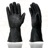 Milwaukee Leather Men's Gauntlet Motorcycle Hand Gloves- Black Deerskin Long Cuff Thermal Lined Leather Palm - G317