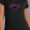 Hot Leathers GLR1499 'Work Sucks-Lets Ride Oval' Ladies Black T-Shirt