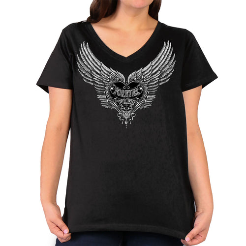 Hot Leathers GLR1509 Silver Flight Forever Free Ladies Tee