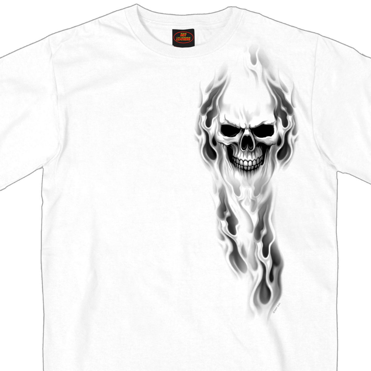 Hot Leathers GMD1080 Men's 'Ghost' Skull Double Sided White