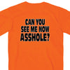 Hot Leathers GMD1090 Mens 'Can You See Me Now A***' Safety Orange T-Shirt