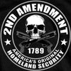 Hot Leathers GMD1158 Mens '2nd Amendment America's Original Homeland Security' Black T-Shirt