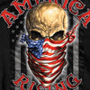 Hot Leathers GMD1364 Mens 'Skull Bandanna - America Rising' Black T-Shirt