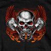 Hot Leathers GMD1535 Men's Black Skull and Pistons T-Shirt