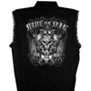 Hot Leathers GMD5015 Men's Black Ride or Die Skull Sleeveless Denim Button Shirt