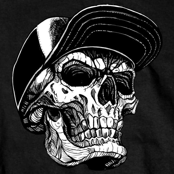 Hot Leathers GMS1465 Men's Black 'Snapback Skull' T-Shirt