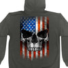 Hot Leathers GMZ4489 Men’s Patriotic Skull Charcoal Zip Up Hoodie Sweatshirt