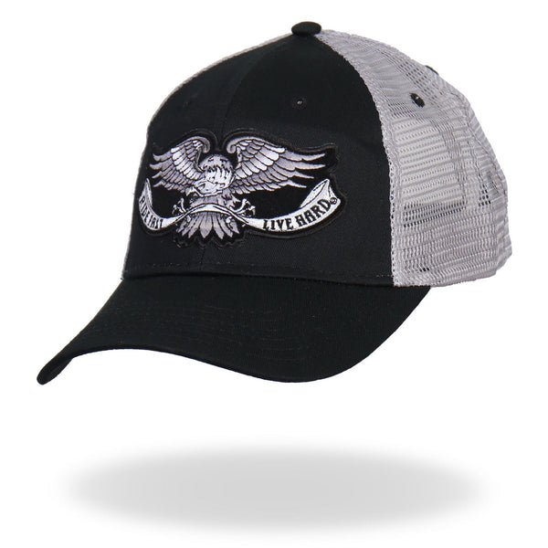 Hot Leathers GSH2006 Eagle Tattoo Trucker Black and Grey Hat