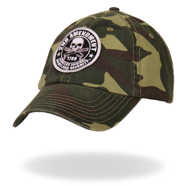 Hot Leathers GSH3001 2nd Amendment Washed Camo Ball Cap