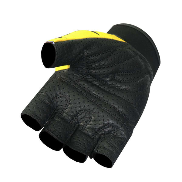 Hot Leathers GVM3011 Leather Don't Tread on Me Fingerless Gloves