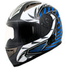 Milwaukee Helmets H512 Titanium and Blue Chit-Chat Full Face Wireless Motorcycle Helmet-Stream Music-Phone Calls