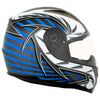 Milwaukee Helmets H512 Titanium and Blue Chit-Chat Full Face Wireless Motorcycle Helmet-Stream Music-Phone Calls