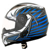 Milwaukee Helmets H512 Titanium and Blue Chit-Chat Full Face Wireless Motorcycle Helmet-Stream Music-Phone Calls