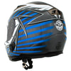 Milwaukee Helmets H512 Titanium and Blue Chit-Chat Full Face Wireless Motorcycle Helmet-Stream Music-Phone Calls