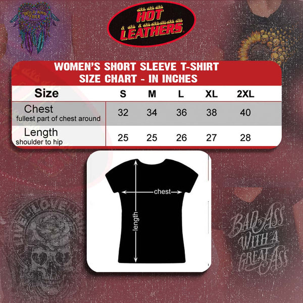 Hot Leathers GLR1499 'Work Sucks-Lets Ride Oval' Ladies Black T-Shirt